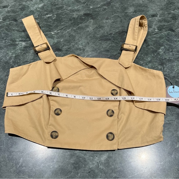 NWT Eva Franco Trench Buttoned Blouse 16W US/20W UK Khacki Anthropologie Plus - Picture 6 of 14